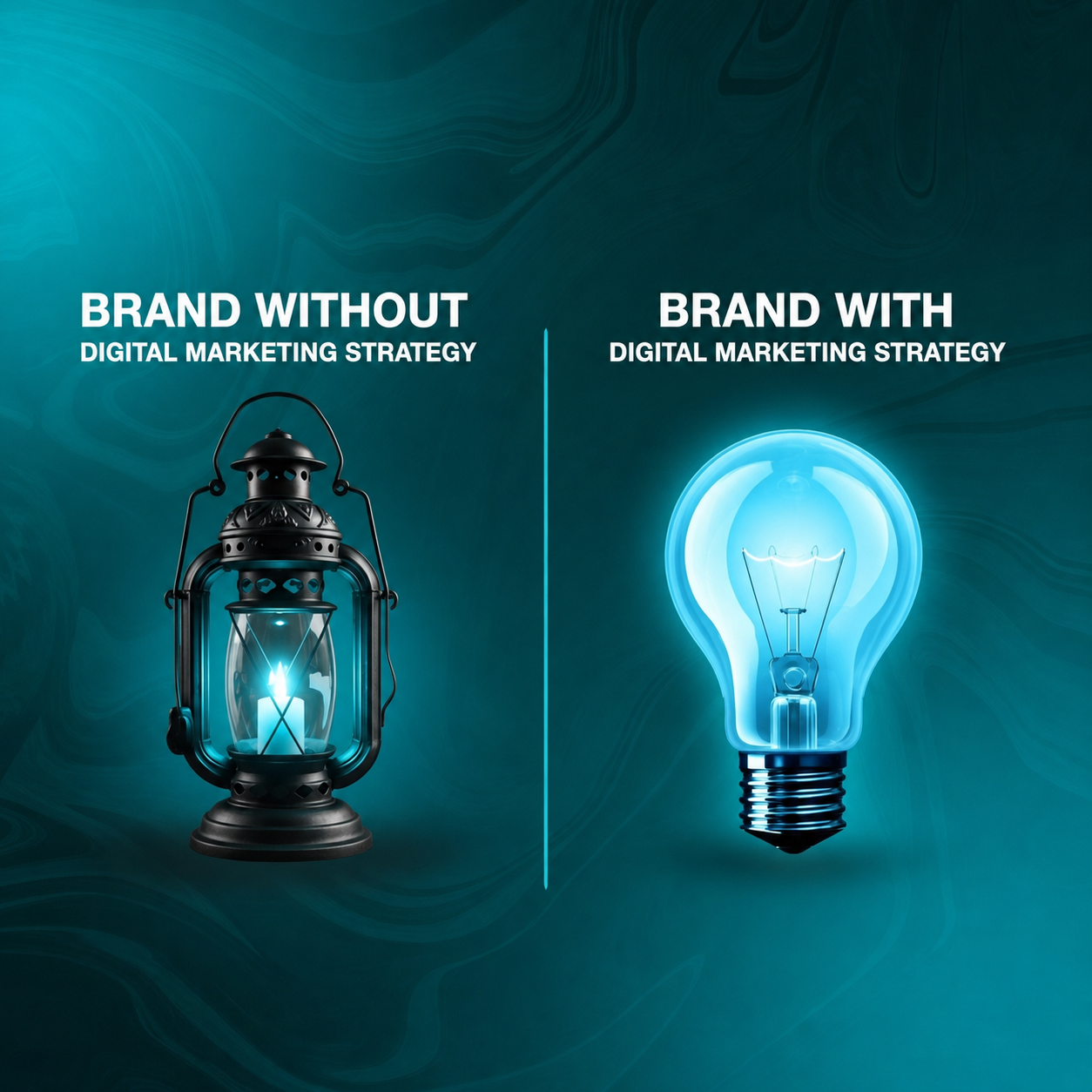 Brand with digital marketing strategy card